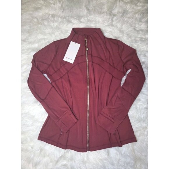 Lululemon Burgundy Define Jacket Gold Zipper Size 12 - Picture 4 of 10